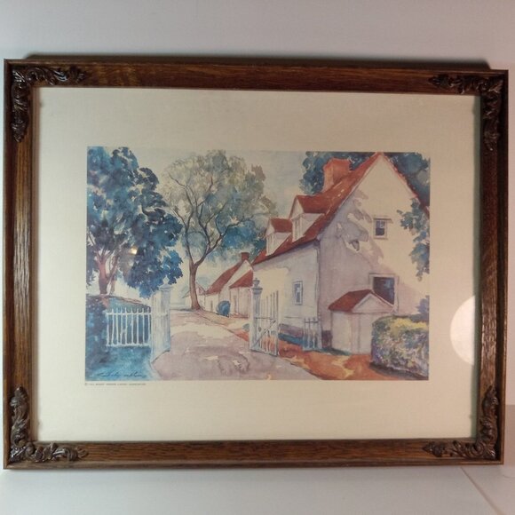 1963 Mount Vernon Ladies Association Frederic Dalrymple Spinning House Print Art - Picture 1 of 9